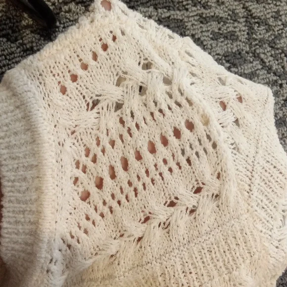 Madewell Scalloped Trim Sweater Croche Baloon Sleeves 2025 Womens Small - Picture 8 of 11